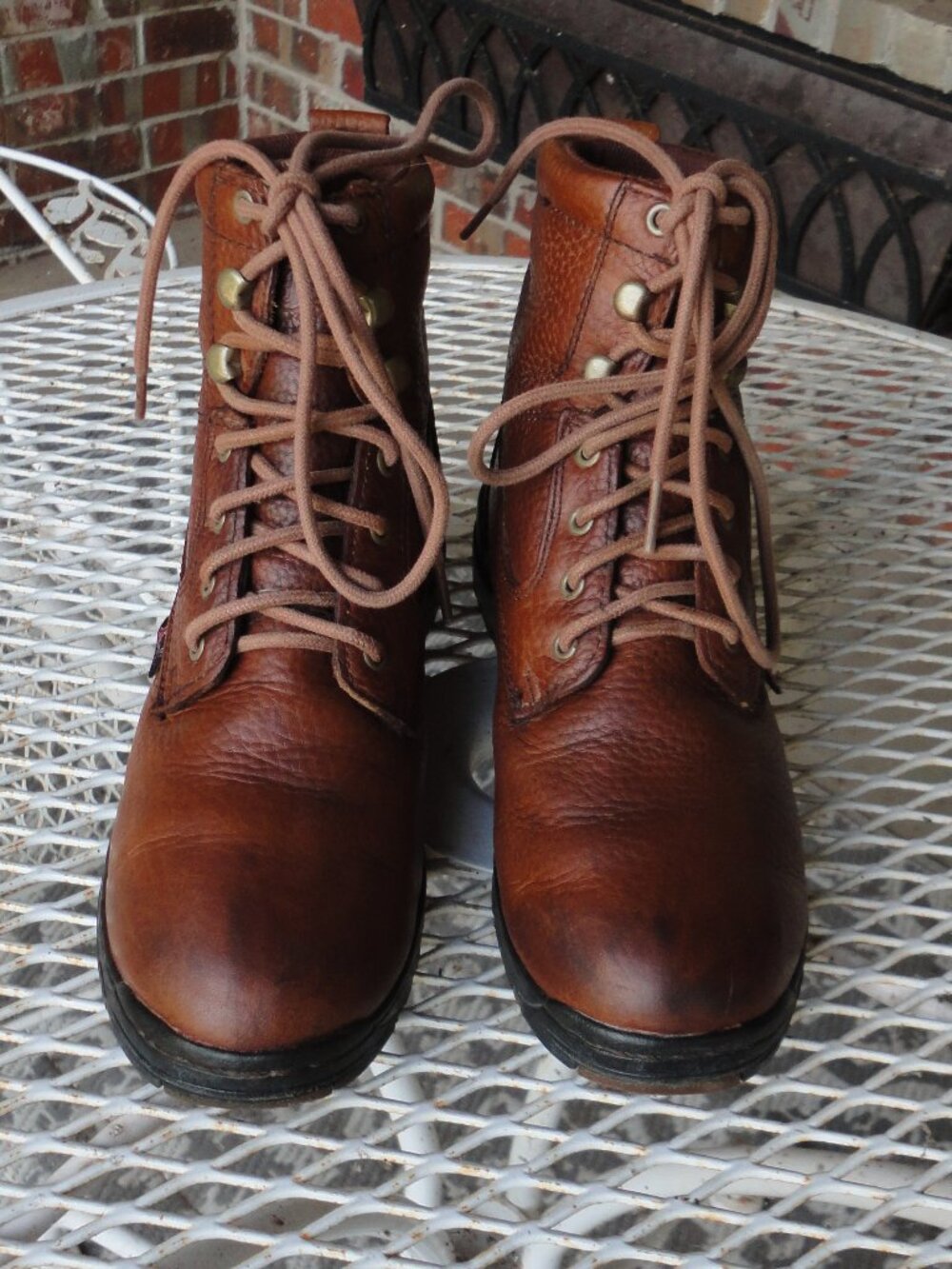 JUSTIN Women's Brown Leather Lace Up Western Boots Size 6.5B